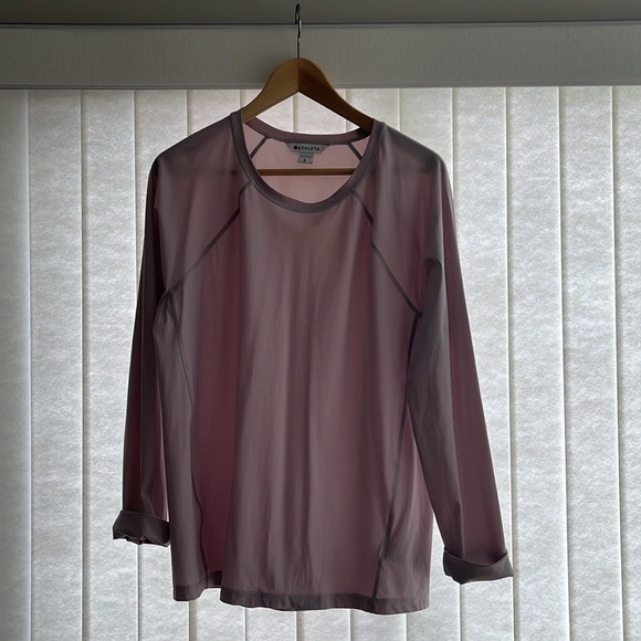 NWOT Athleta Ultimate Train Longsleeve UPF 30+ Top - Shasta Purple/Pink, Size L - Picture 5 of 8